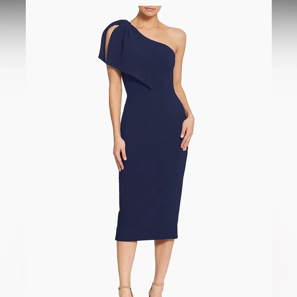 Dress The Population Tiffany One-Shoulder Navy‎ Dress NWT